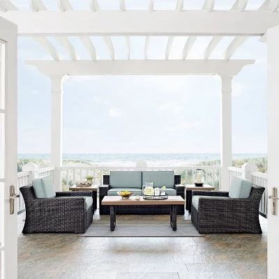 Beaufort 6pc Outdoor Wicker Conversation Set - Mist - Crosley 1 Beaufort 6pc Outdoor Wicker Conversation Set - Mist - Crosley