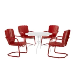 Ridgeland 5pc Outdoor Dining Set - Red - Crosley -Cheap Crosley Store GUEST 5b13dacc dc91 4fec 8b94 ff301e716735