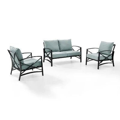 Crosley 3pc Kaplan Outdoor Set 1 Crosley 3pc Kaplan Outdoor Set