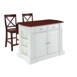 Coventry Drop Leaf Top Kitchen Island With 2 X-Back Stools White - Crosley -Cheap Crosley Store GUEST 5b2fc7c2 b98c 4cda a571 18ba3c019f25