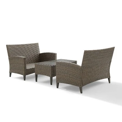 Rockport 3pc Outdoor Wicker Loveseat Seating Set - Crosley 4 Rockport 3pc Outdoor Wicker Loveseat Seating Set - Crosley - Image 4