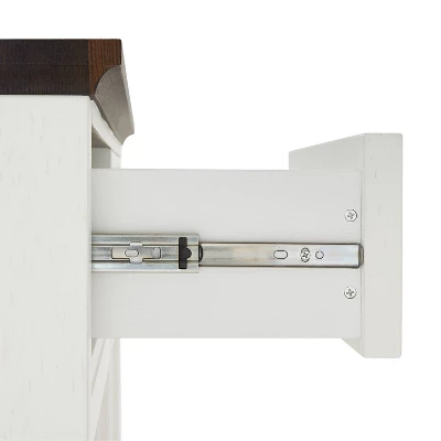 Clifton Kitchen Island With Camille Stools Distressed White/Black - Crosley 14 Clifton Kitchen Island With Camille Stools Distressed White/Black - Crosley - Image 14