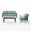 Kaplan 3pc Outdoor Sofa Set With Sofa & Arm Chair With Coffee Table - Mist - Crosley