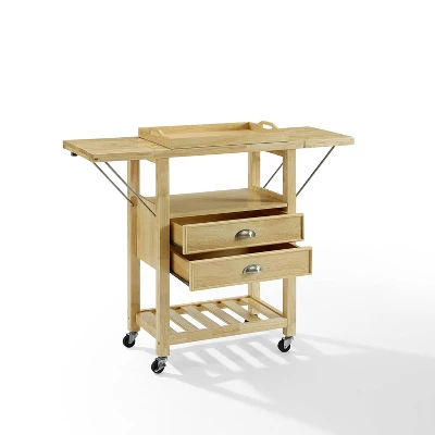 Bristol Double Drop Leaf Kitchen Cart Natural - Crosley 5 Bristol Double Drop Leaf Kitchen Cart Natural - Crosley - Image 5