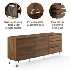 Teagan Record Storage Sideboard Brown Oak - Crosley -Cheap Crosley Store GUEST 5d3077c0 7892 4eab 9cd4 c8ff3e679b12