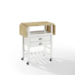 Bristol Double Drop Leaf Kitchen Cart White - Crosley
