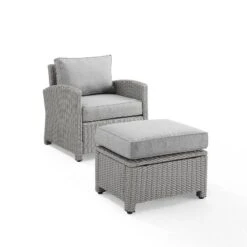 Bradenton 2pc Outdoor Wicker Arm Chair & Ottoman Set - Crosley -Cheap Crosley Store GUEST 5eb45e47 bc52 46a6 adef 219fe2958185