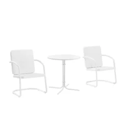Bates 3pc Outdoor Bistro Set With Table & 2 Chairs - White - Crosley -Cheap Crosley Store GUEST 5f19d7f8 133a 415b a876 662230a3931e