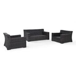 Beaufort 3pc Outdoor Wicker Seating Set With Loveseat & 2 Arm Chairs - Mist - Crosley -Cheap Crosley Store GUEST 5fbb3348 f546 4959 98b6 90bebd744df5