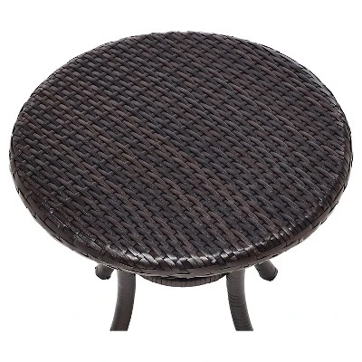 Crosley Palm Harbor Outdoor Wicker Round Side Table In Brown 2 Crosley Palm Harbor Outdoor Wicker Round Side Table In Brown - Image 2