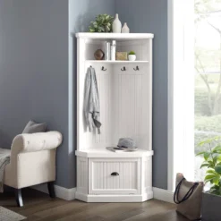 Seaside Corner Hall Tree Distressed White - Crosley -Cheap Crosley Store GUEST 61006319 b32f 4742 abb6 8dea8840b27f