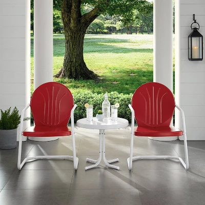 Griffith 2pc Outdoor Conversation Set - Bright Red - Crosley 2 Griffith 2pc Outdoor Conversation Set - Bright Red - Crosley - Image 2