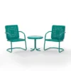 Bates 3pc Outdoor Chair Set - Turquoise - Crosley