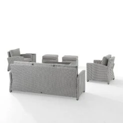Bradenton 7pc Outdoor Wicker Sofa And Arm Chair Seating Set With Coffee Table, Side Table And 2 Ottomans - Gray/Gray - Crosley 16 Bradenton 7pc Outdoor Wicker Sofa And Arm Chair Seating Set With Coffee Table, Side Table And 2 Ottomans - Gray/Gray - Crosley -Cheap Crosley Store GUEST 627656a6 6301 4996 8f29 79a6050e5105