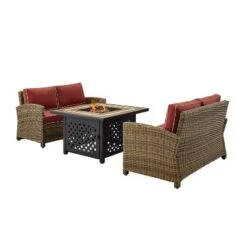3pc Bradenton Outdoor Steel Fire Pit Set With 2 Loveseats Sangria/Weathered Brown - Crosley 14 3pc Bradenton Outdoor Steel Fire Pit Set With 2 Loveseats Sangria/Weathered Brown - Crosley -Cheap Crosley Store GUEST 62f4ea65 3fcb 47dc 8156 3d7c906d065f