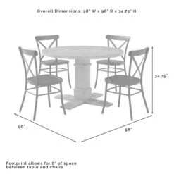5pc Joanna Round Dining Set With 4 Camille Chairs Matte Black - Crosley -Cheap Crosley Store GUEST 62f922cf 5b43 44e0 968a 1a64a41e0e6c