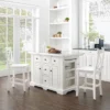 Julia Stainless Steel Top Island With 2 X-Back Stools - Crosley