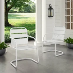 Brighton 2pc Metal Chair - White - Crosley -Cheap Crosley Store GUEST 63945a61 ab93 4d5e ba31 a275aa92e02e