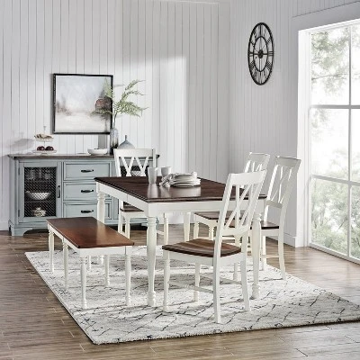 6pc Shelby Extendable Dining Set White - Crosley 2 6pc Shelby Extendable Dining Set White - Crosley - Image 2