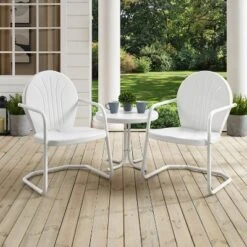 Griffith 3pc Outdoor Conversation Set - White - Crosley -Cheap Crosley Store GUEST 65373b55 09c6 464d 92cf 386a93c84f0e