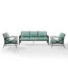 Kaplan 3pc Outdoor Sofa Set With Sofa & 2 Arm Chairs - Mist - Crosley