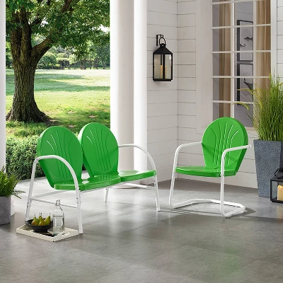 Griffith 2pc Outdoor Seating Set - Kelly Green - Crosley 1 Griffith 2pc Outdoor Seating Set - Kelly Green - Crosley