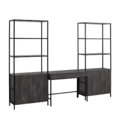 3pc Jacobsen Desk And Large Etagere Set Brown Ash - Crosley -Cheap Crosley Store GUEST 659a206c 59f1 4b7d 830d f5265fa406f2
