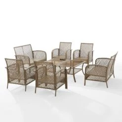 Tribeca 8pc Outdoor Wicker Conversation Set - Sand/Driftwood - Crosley -Cheap Crosley Store GUEST 65ae9b4f 8051 4de0 a769 991152bef3a4