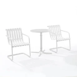 Gracie 3pc Outdoor Metal Bistro Set With Table & 2 Armchairs - Crosley -Cheap Crosley Store GUEST 660691d6 b4da 4d79 af9a 492ef266f4f3