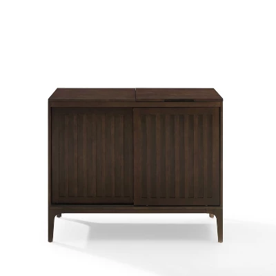 Asher Record Storage Media Console Dark Brown - Crosley 7 Asher Record Storage Media Console Dark Brown - Crosley - Image 7