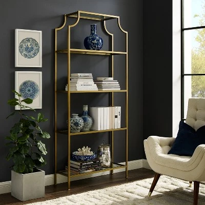 80.5" Aimee Etagere Gold - Crosley 7 80.5" Aimee Etagere Gold - Crosley - Image 7