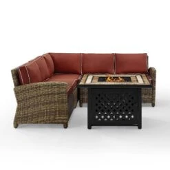 Bradenton 4pc Outdoor Wicker Sectional Set With Fire Table - Crosley -Cheap Crosley Store GUEST 66eb271d d640 4301 8151 c00f35cb010f