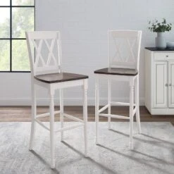 Set Of 2 Shelby Barstools Distressed White - Crosley -Cheap Crosley Store GUEST 67157215 6fd4 460e a537 110dcd04c222