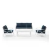Kaplan 4pc Outdoor Sofa Set - Navy - Crosley