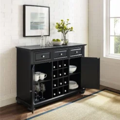 Alexandria Sideboard Cabinet With Wine Storage Black - Crosley -Cheap Crosley Store GUEST 67b02333 2d1e 489a 9a02 39219772204e