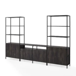 3pc Jacobsen Entertainment Set With Large Etageres Brown Ash - Crosley -Cheap Crosley Store GUEST 67c63cdc d96c 44bf 81f2 87be605bb826