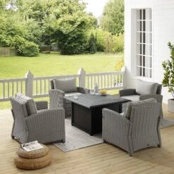 Bradenton 5pc Wicker Conversation Set With Fire Table - Gray - Crosley 20 Bradenton 5pc Wicker Conversation Set With Fire Table - Gray - Crosley -Cheap Crosley Store GUEST 687d0527 cc7a 4926 a5e7 6507ea5c9c99