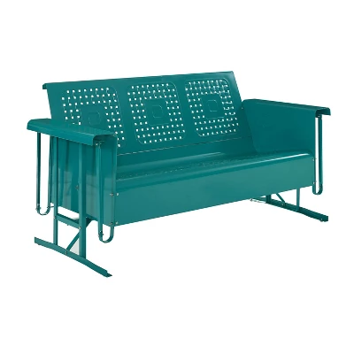 Bates Outdoor Sofa Glider - Turquoise - Crosley 4 Bates Outdoor Sofa Glider - Turquoise - Crosley - Image 4