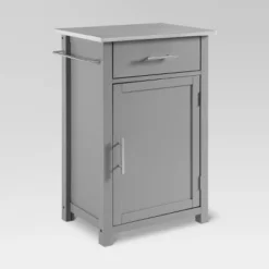 Savannah Stainless Steel Top Compact Kitchen Island Cart Gray - Crosley -Cheap Crosley Store GUEST 69037e43 1ec3 4817 8a87 0fa2a78e5fce