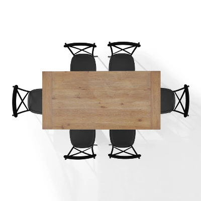 7pc Joanna Dining Set With 4 Camille Chairs Matte Black - Crosley 8 7pc Joanna Dining Set With 4 Camille Chairs Matte Black - Crosley - Image 8