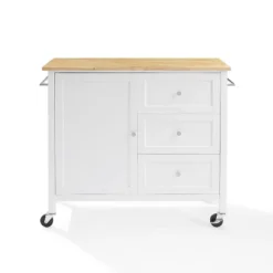 Soren Wood Top Kitchen Island/Cart Natural/White - Crosley -Cheap Crosley Store GUEST 69e45705 790f 4d38 b6ae d59b5e3d8b72