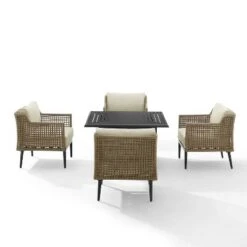 Southwick 5pc Outdoor Wicker Conversation Set With 4 Arm Chairs & Dante Fire Table - Cream/Light Brown - Crosley 12 Southwick 5pc Outdoor Wicker Conversation Set With 4 Arm Chairs & Dante Fire Table - Cream/Light Brown - Crosley -Cheap Crosley Store GUEST 69e81498 b69b 4ca4 834f 82ec3a7c04b3