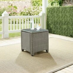 Bradenton Outdoor Wicker Glass Top Side Table - Crosley -Cheap Crosley Store GUEST 6a092c50 f37c 4ee7 b261 636450e93bc1