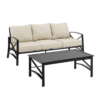 Kaplan 2pc Outdoor Sofa Set - Oatmeal - Crosley 5 Kaplan 2pc Outdoor Sofa Set - Oatmeal - Crosley - Image 5