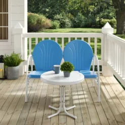 Griffith 2pc Outdoor Conversation Set - Sky Blue - Crosley -Cheap Crosley Store GUEST 6a93abb3 b472 49c5 845a ac30f4a7c81f