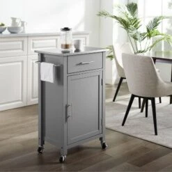 Savannah Stainless Steel Top Compact Kitchen Island Cart Gray - Crosley -Cheap Crosley Store GUEST 6a9be114 2fe2 441b bc2b ef44fe3cd94f
