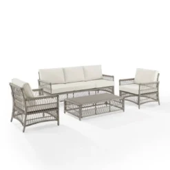 4pc Thatcher Outdoor Steel Conversation Set Creme/Driftwood - Crosley 20 4pc Thatcher Outdoor Steel Conversation Set Creme/Driftwood - Crosley -Cheap Crosley Store GUEST 6aa0a160 031f 4c84 841d c70aad957013