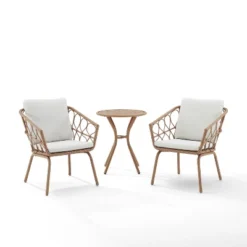 Juniper 3pc Indoor/Outdoor Wicker Bistro Set - Cream/Natural - Crosley -Cheap Crosley Store GUEST 6b800e59 bf4e 4bb8 bb05 22f3cf338120