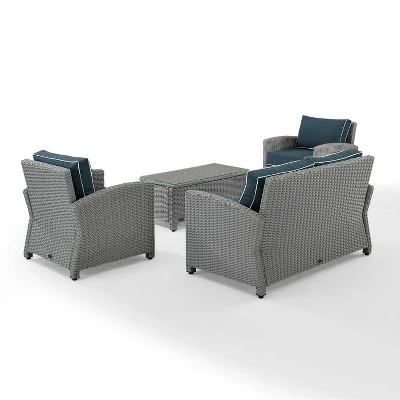 Bradenton 4pc Outdoor Wicker Conversation Set - Crosley 2 Bradenton 4pc Outdoor Wicker Conversation Set - Crosley - Image 2