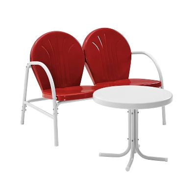 Griffith 3pc Outdoor Conversation Set - Red - Crosley 5 Griffith 3pc Outdoor Conversation Set - Red - Crosley - Image 5
